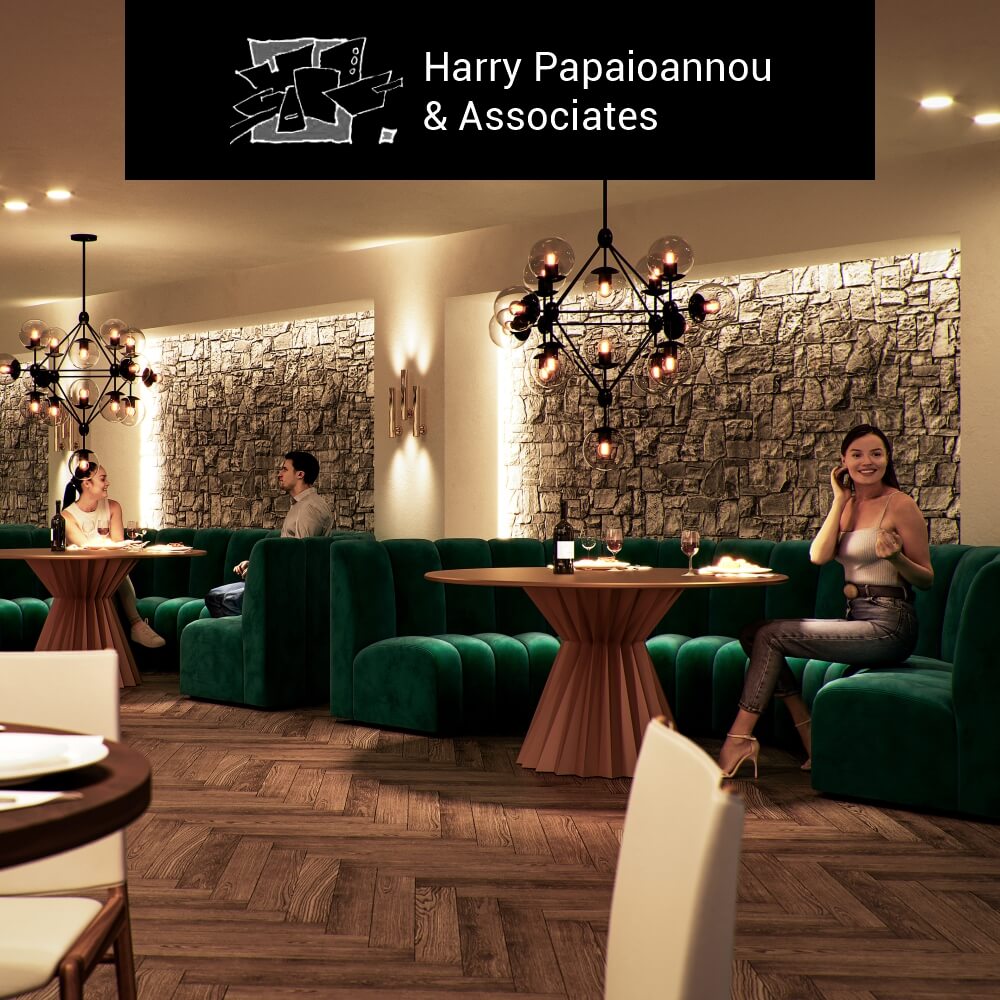 Harry Papaioannou & Associates φωτορεαλισμός εστιατορίου Wyndam Poseidon Loutraki Resort – VIP restaurant